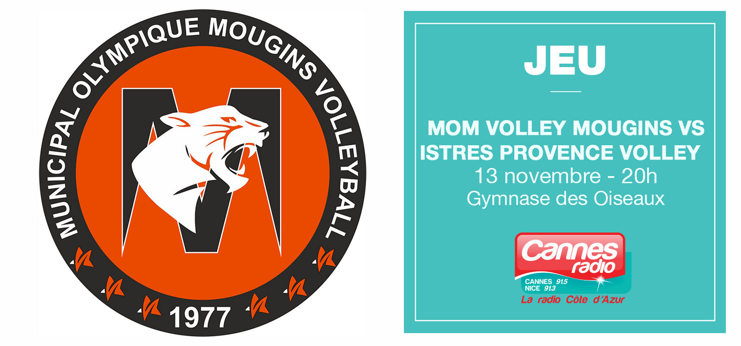 GAGNEZ DES INVITATIONS POUR LE MATCH MOM VOLLEY MOUGINS/ISTRES SAMEDI 13 NOVEMBRE
